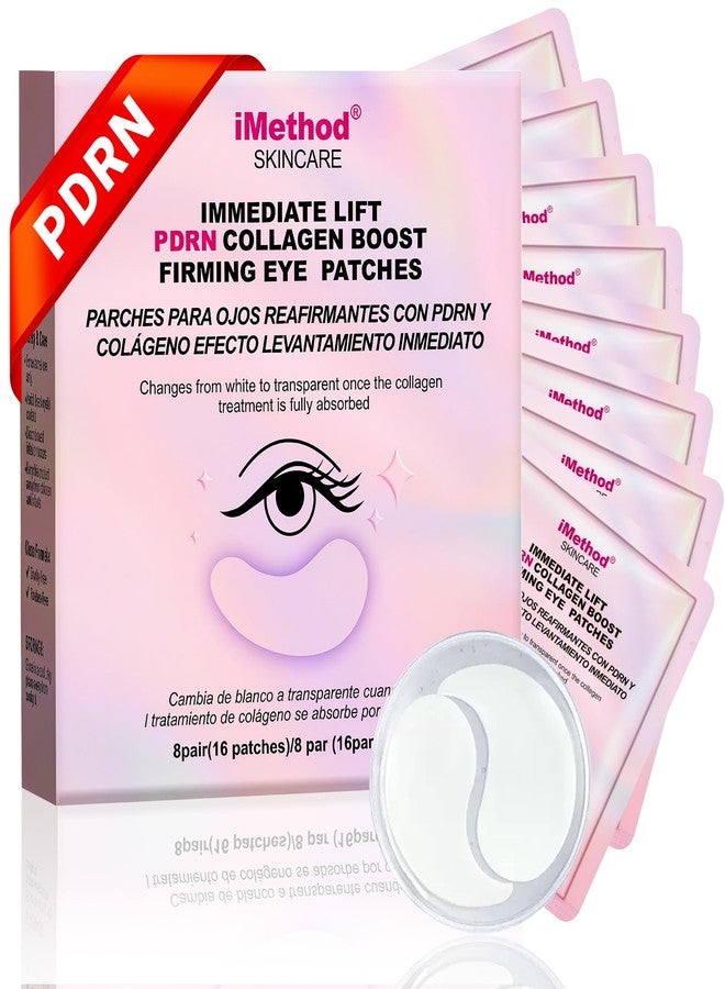 iMethod PDRN Collagen Boost Eye Patches - Under Eye Mask, Instant Lift Eye Mask for Reduce Fine Lines & Wrinkles, Firming Under Eye Patches for Dark Circles, Puffy Eyes, Eye Bags, 8 Pairs - Image 1